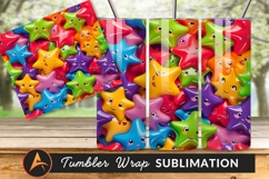Colorful Star Characters Tumbler Png Design Product Image 1