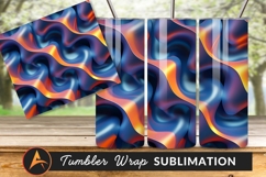 Abstract Wavy Background In Blue And Orange Tumbler Product Image 1