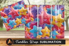 Colorful Cartoon Star Character Background Tumbler Png Product Image 1