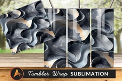 Marble Waves Abstract Art Background Tumbler Png Product Image 1