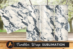 White And Dark Grey Marble Stone Texture Tumbler Product Image 1
