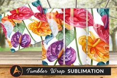Watercolor Anthurium Flowers Seamless Pattern Tumbler Png Product Image 1