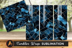 Abstract Blue Mosaic Tiles Tumbler Png Product Image 1