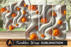 Abstract White Waves With Orange Spheres Design Product Image 1