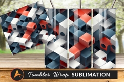 Colorful Abstract Geometric Cubes Tumbler Png Design Product Image 1