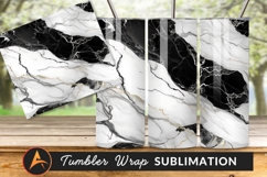 Black And White Marble Texture With Gold Tumbler Product Image 1