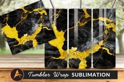 Black Marble Texture With Golden Accents Tumbler Design Product Image 1