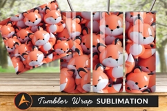 Pile Of Cute Cartoon Fox Tumbler Png Product Image 1