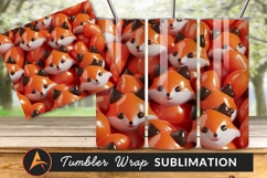 Orange Fox Tumbler Png Pattern Background Product Image 1
