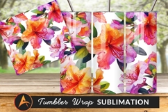 Watercolor Azalea Flowers Seamless Pattern Tumbler Png Product Image 1