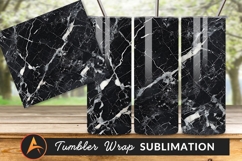 Black Marble Texture With White Veins Tumbler Png Product Image 1