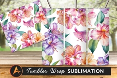 Watercolor Floral Seamless Pattern Tumbler Png Product Image 1