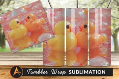 Rubber Ducks In Pink Bubble Bath Render Tumbler Product Image 1