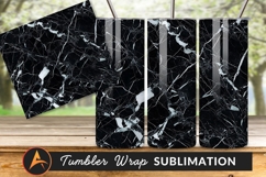 Elegant Black Marble Texture With White Veins Tumbler Product Image 1