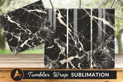 Black Marble Texture With White Veins Tumbler Design Product Image 1