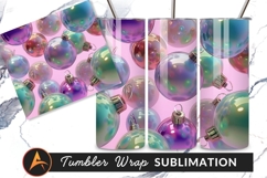 Iridescent Christmas Ornaments Tumbler Png Background Product Image 1