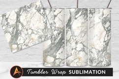 White Marble Texture With Gray Veins Tumbler Design Product Image 1