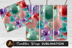 Colorful Pastel Christmas Ornaments Tumbler Png Product Image 1