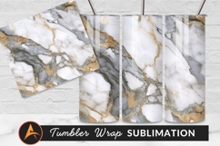 White Grey And Gold Marble Texture Tumbler Png Product Image 1