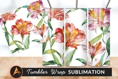 Floral Pattern With Alstroemeria Flowers Tumbler Png Product Image 1