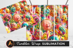 Colorful Candy Faces On Sticks Tumbler Png Product Image 1