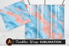 Abstract Watercolor Marble Texture Blue And Peach Product Image 1