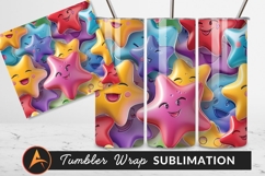 Colorful Stars Cartoon Characters Tumbler Png Product Image 1