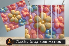 Pastel Flowers Pattern Background Tumbler Png Product Image 1