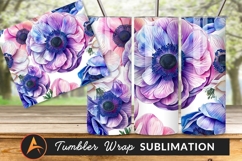Pastel Anemone Flower Watercolor Seamless Pattern Product Image 1