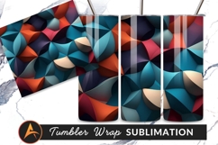 Abstract Colorful Geometric Tumbler Png Background Product Image 1