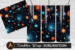 Abstract Cosmic Galaxy Illustration Seamless Pattern Tumbler Product Image 1