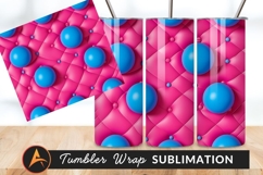 Pink Quilted Surface Blue Spheres Tumbler Png Product Image 1