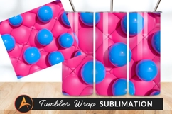 Pink Cushions And Blue Balls Pattern Tumbler Product Image 1