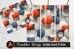 Abstract 3D Shapes Pattern Tumbler Png Product Image 1