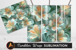 Elegant Alstroemeria Floral Pattern For Tumbler Png Product Image 1