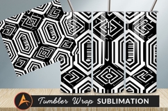Abstract Black And White Geometric Pattern Tumbler Png Product Image 1