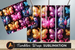 Colorful Butterfly Balloons Artistic Tumbler Png Design Product Image 1