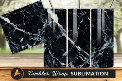 Black Marble Texture With White Veins Tumbler Png Product Image 1
