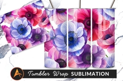 Anemone Flowers Seamless Pattern Tumbler Png Product Image 1