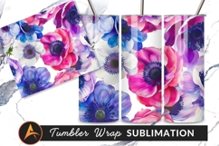 Colorful Anemone Flowers Illustration Perfect Tumbler Png Product Image 1