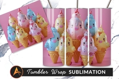 Cute Cartoon Ice Cream Cone Characters Tumbler Png Product Image 1