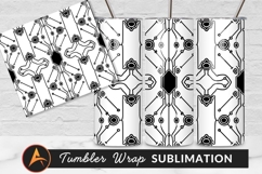 Black And White Geometric Pattern Tumbler Png Product Image 1