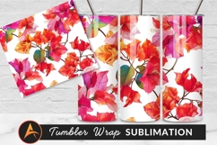 Vibrant Bougainvillea Floral Pattern Design Tumbler Png Product Image 1