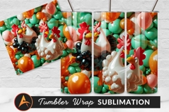 Cartoon Chickens With Colorful Balloons Tumbler Png Product Image 1