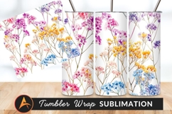 Watercolor Floral Pattern Seamless Tumbler Png Design Product Image 1