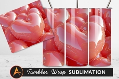 Glossy Pink Heart Tumbler Png Background Product Image 1