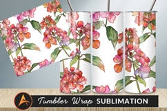 Watercolor Flower Seamless Pattern Tumbler Png Product Image 1