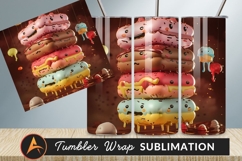 Cute Kawaii Donut Stack Cartoon Tumbler Png Product Image 1