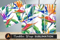 Colorful Tropical Floral Pattern Tumbler Png Design Product Image 1