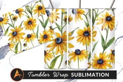 Watercolor Rudbeckia Flowers Floral Seamless Pattern Product Image 1